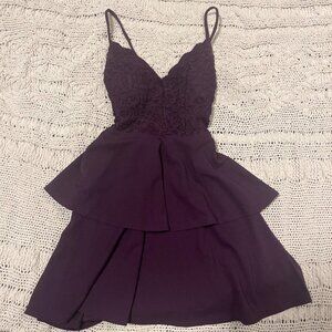 Adorable purple lace sparkly mini dress with...